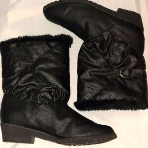 Cold Remedy Snow Boots Ankle Booties Lug Sole Lined Vintage sz 10 Black